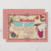 Woodland Fairy Party Invitation Kaart (Voorkant / Achterkant)