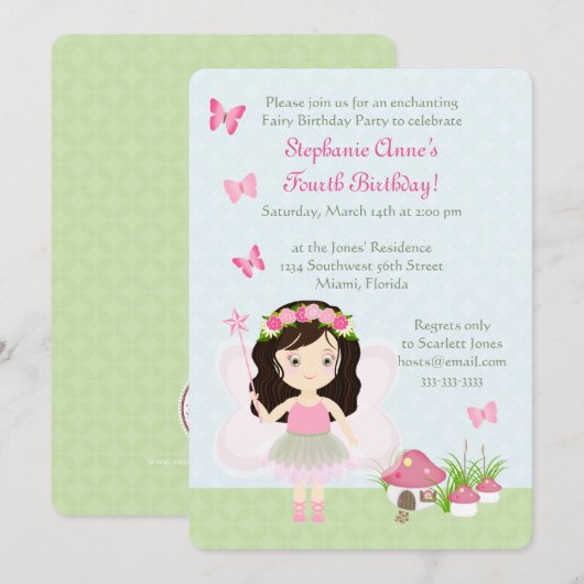 Woodland Fairy Princess Kaart (Voorkant / Achterkant)