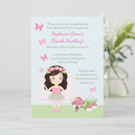 Woodland Fairy Princess Kaart (Staand voorkant)