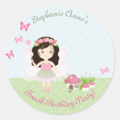 Woodland Fairy Princess Ronde Sticker (Voorkant)