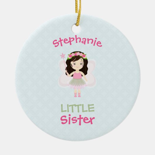 Woodland Fairy Prinses Kleine Zuster Keramisch Ornament (Voorkant)