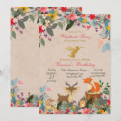 Woodland Fairy Simple Invitation Kaart (Voorkant / Achterkant)