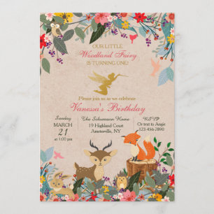 Woodland Fairy Simple Invitation Kaart