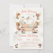 Woodland Fairy Wieg Cradle Baby shower Kaart (Voorkant)