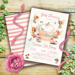 Woodland Fairy Wieg Cradle Baby shower Kaart