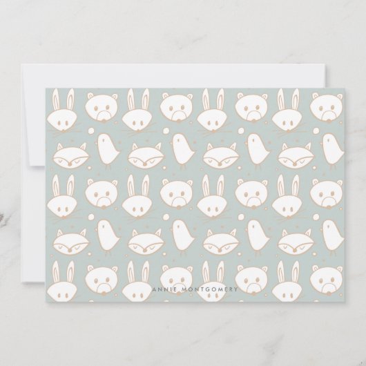 Woodland Fairytale Baby shower door Mail Invitatio Kaart (Achterkant)