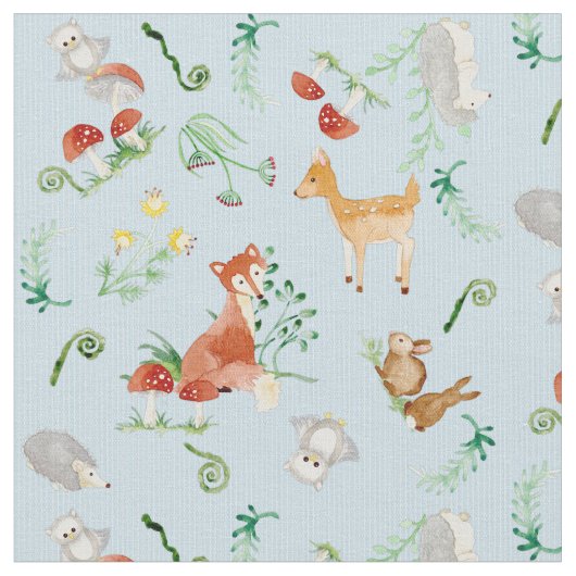 Woodland Fairytale Creatures Baby Girl Nursery Stof (Close Up)