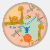 Woodland Fairytale gepersonaliseerd Ronde Sticker (Voorkant)