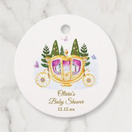 Woodland Fairytale Princess Carriage Baby shower Bedankjes Labels