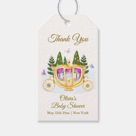 Woodland Fairytale Princess Carriage Baby Shower Cadeaulabel