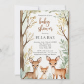 Woodland Family Baby shower Uitnodiging (Voorkant)