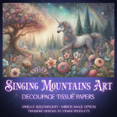 Woodland Fantasy Bloem Eenhoorn Decoupage Tissuepapier