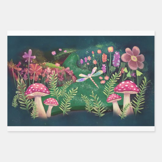 Woodland Fantasy, het sprookjesachtige sprookjesla Inpakpapier Vel (Voorkant)