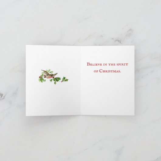 Woodland Father Christmas Gevouwen Vakantie Kaart (Binnen)