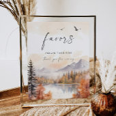 Woodland Favor Sign Rustiek Baby shower Bruiloft Poster