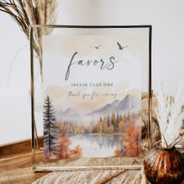 Woodland Favor Sign Rustiek Baby shower Bruiloft Poster