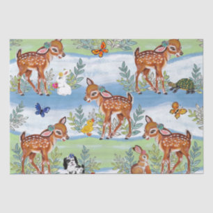 Woodland Fawn Bunny Duck Puppy Baby Tissuepapier