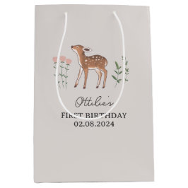 Woodland Fawn Flowers Birthday Medium Cadeauzakje