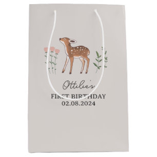 Woodland Fawn Flowers Birthday Medium Cadeauzakje