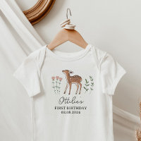 Woodland Fawn Flowers Birthday