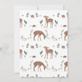 Woodland Fawn Flowers Birthday Uitnodiging (Achterkant)