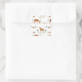 Woodland Fawn Rabbit Snagel Vierkante Sticker (Tas)