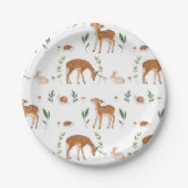 Woodland Fawn Rabbit Snagelpapier Borden Papieren Bordje (Voorkant)