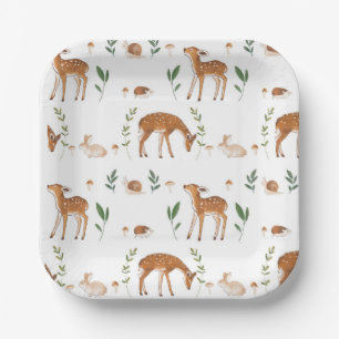 Woodland Fawn Rabbit Snagelpapier Borden Papieren Bordje