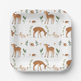Woodland Fawn Rabbit Snagelpapier Borden Papieren Bordje