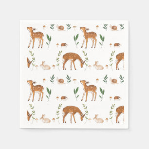 Woodland Fawn Rabbit Snagelpapier Borden Servet