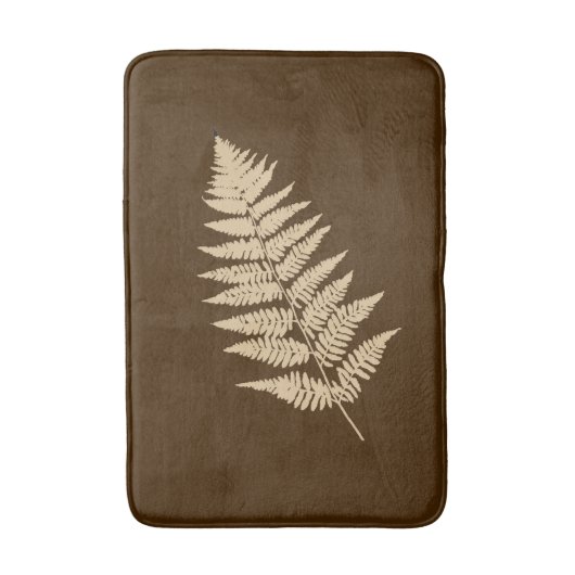 Woodland Fern 1, Brown and Beige Badmat (Voorkant Verticaal)