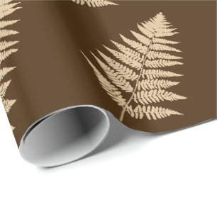 Woodland Fern 1, Brown and Beige Cadeaupapier