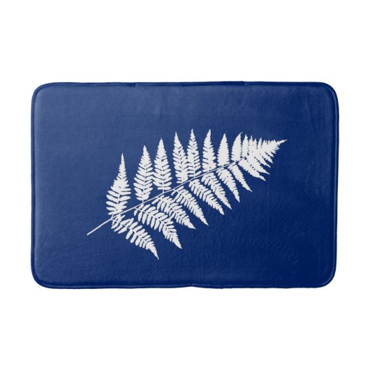 Woodland Fern 1, Cobalt Blue en White Badmat (Voorkant)