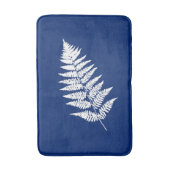 Woodland Fern 1, Cobalt Blue en White Badmat (Voorkant Verticaal)