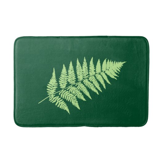 Woodland Fern 1, Emerald and Light Green Badmat (Voorkant)