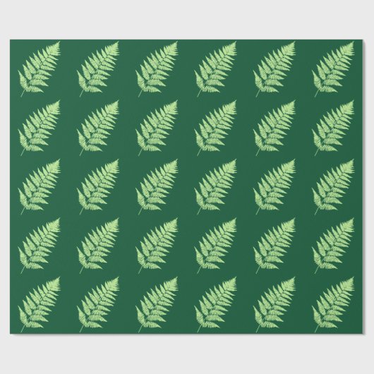 Woodland Fern 1, Emerald and Light Green Cadeaupapier (Vlak)