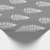 Woodland Fern 1, grijs / grijs en wit Cadeaupapier (Hoek)
