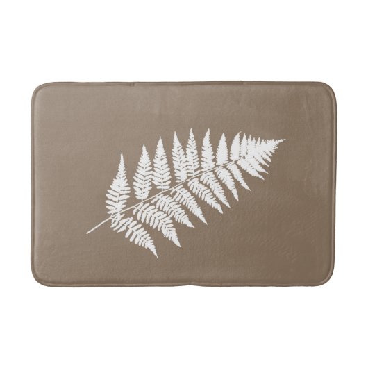 Woodland Fern 1, Taupe Tan en White Badmat (Voorkant)