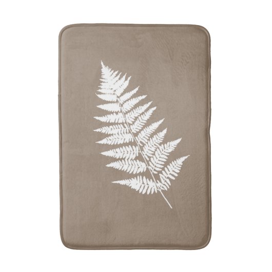 Woodland Fern 1, Taupe Tan en White Badmat (Voorkant Verticaal)