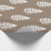 Woodland Fern 1, Taupe Tan en White Cadeaupapier (Hoek)