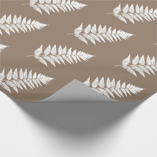 Woodland Fern 1, Taupe Tan en White Cadeaupapier (Hoek)