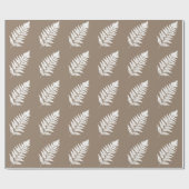 Woodland Fern 1, Taupe Tan en White Cadeaupapier (Vlak)