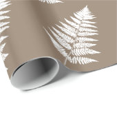Woodland Fern 1, Taupe Tan en White Cadeaupapier (Rol Hoek)