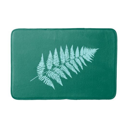 Woodland Fern 1, Turquoise en Aqua Badmat (Voorkant)
