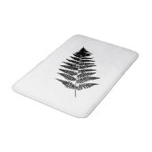 Woodland Fern 1, zwart en wit Badmat (Gekanteld)
