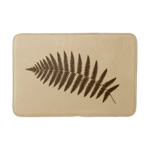 Woodland Fern 2, Brown and Beige Badmat