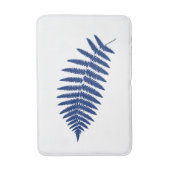 Woodland Fern 2, Cobalt Blue en White Badmat (Voorkant Verticaal)