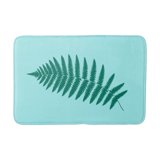 Woodland Fern 2, Turquoise en Aqua Badmat (Voorkant)