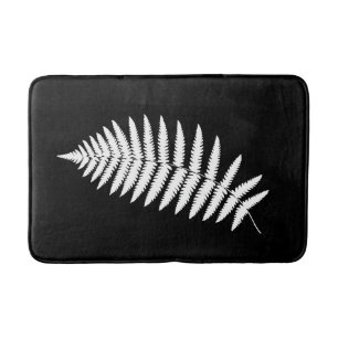 Woodland Fern 2, wit en zwart Badmat