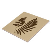 Woodland Fern, Beige en Dark Brown Tegeltje (Zijkant)